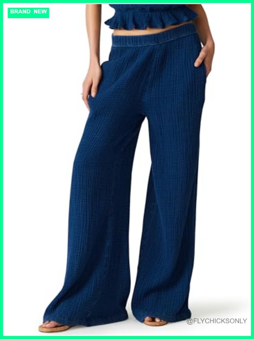 Women's Straight Leg Mid Rise Pull On Palazzo Pants